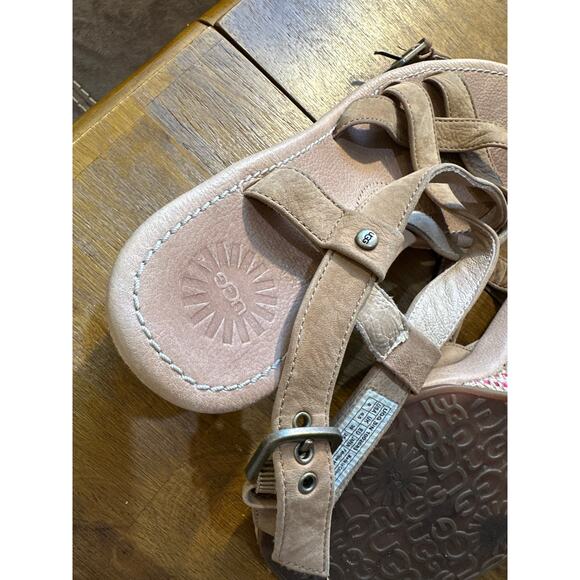 UGG Gaiana Slingback Wedge Sandals Leather Tan - Size 8 extra soft and comfy - Picture 5 of 11